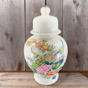 Vintage Satsuma Crackle Glaze Porcelain Ginger Jar With Lid Container Japan VTG